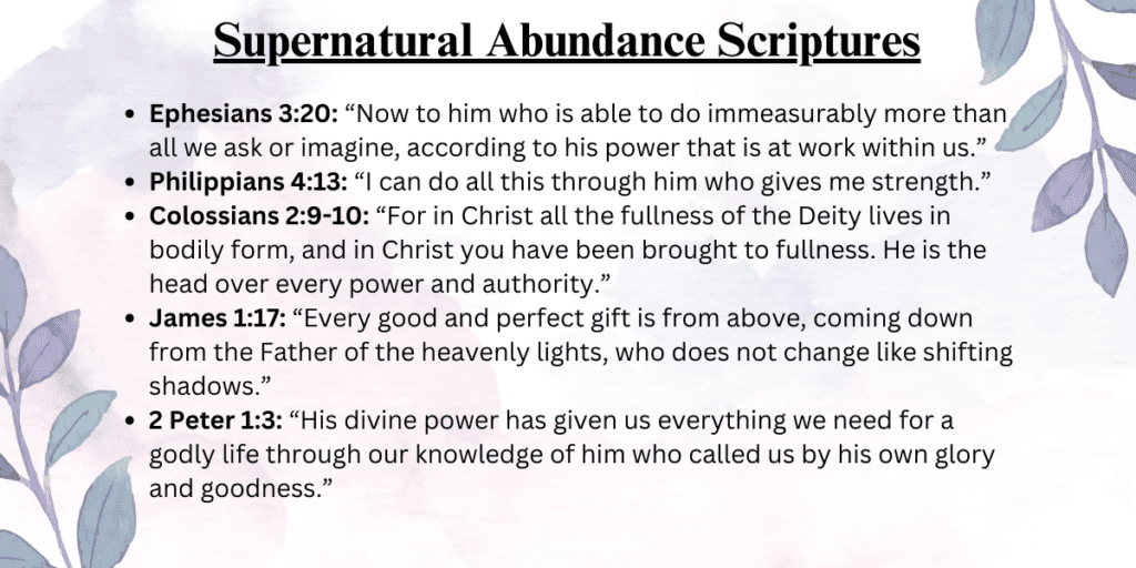Supernatural Abundance Scriptures