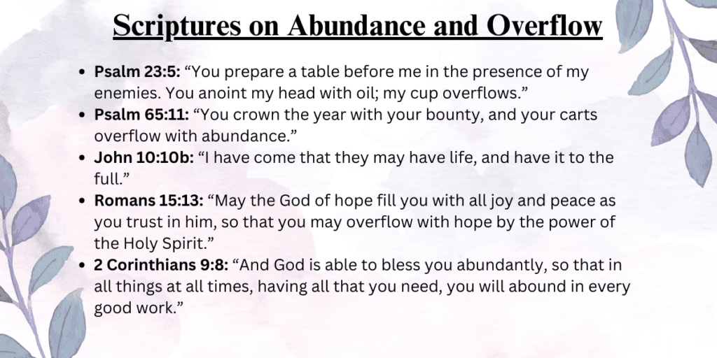 Scriptures on Abundance and Overflow