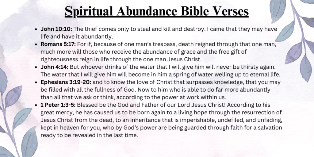 Spiritual Abundance Bible Verses