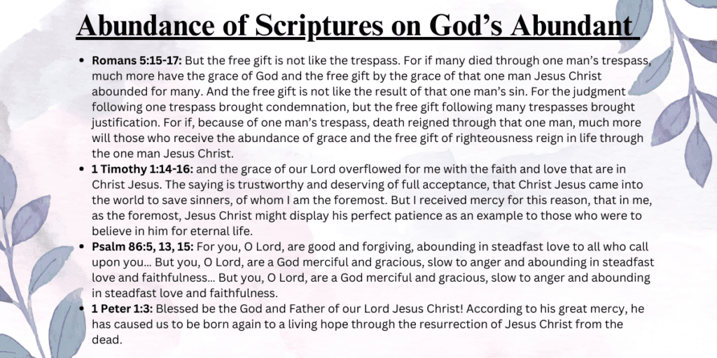 Abundance of Scriptures on God’s Abundant Grace