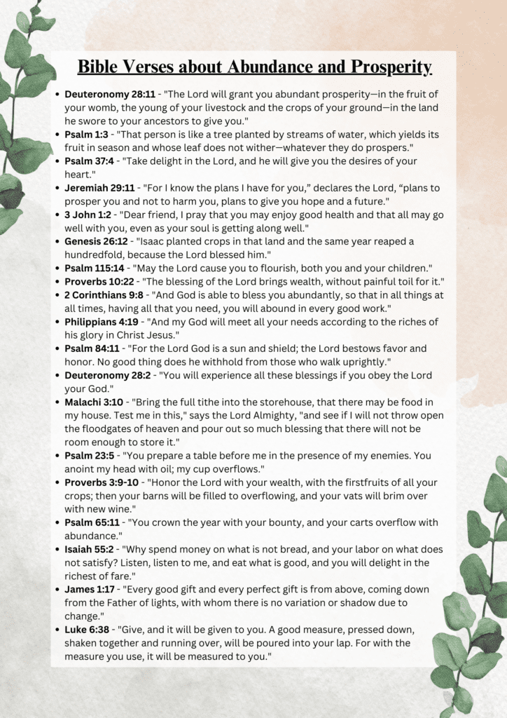 Bible Verses about Abundance and Prosperity