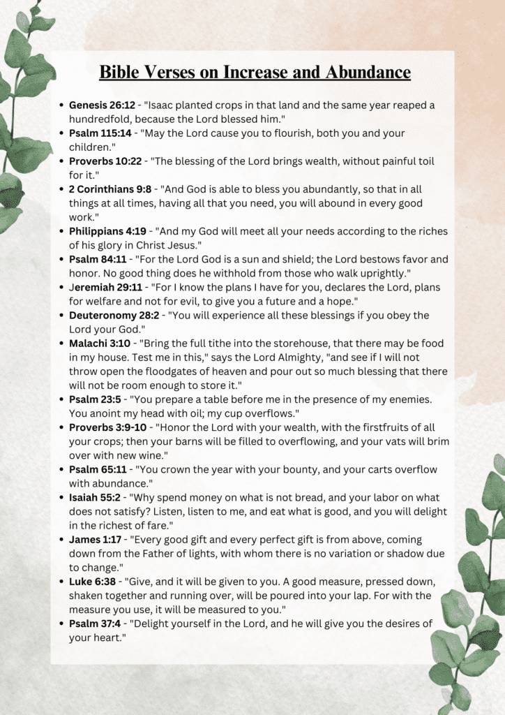 Bible Verses on Increase and Abundance