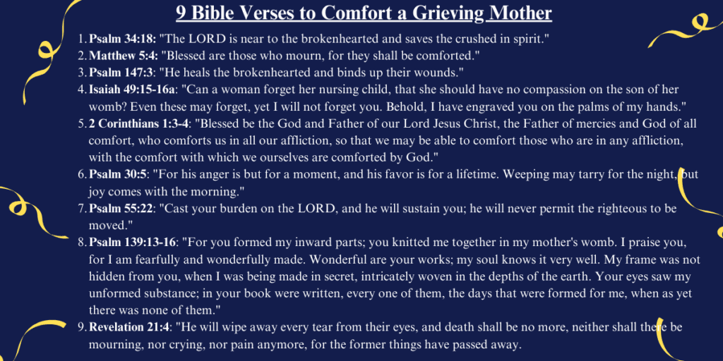 9 Bible Verses to Comfort a Grieving Mother