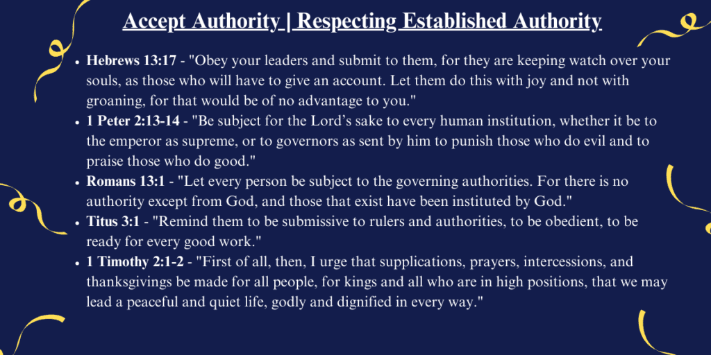 Accept Authority | Respecting Established Authority