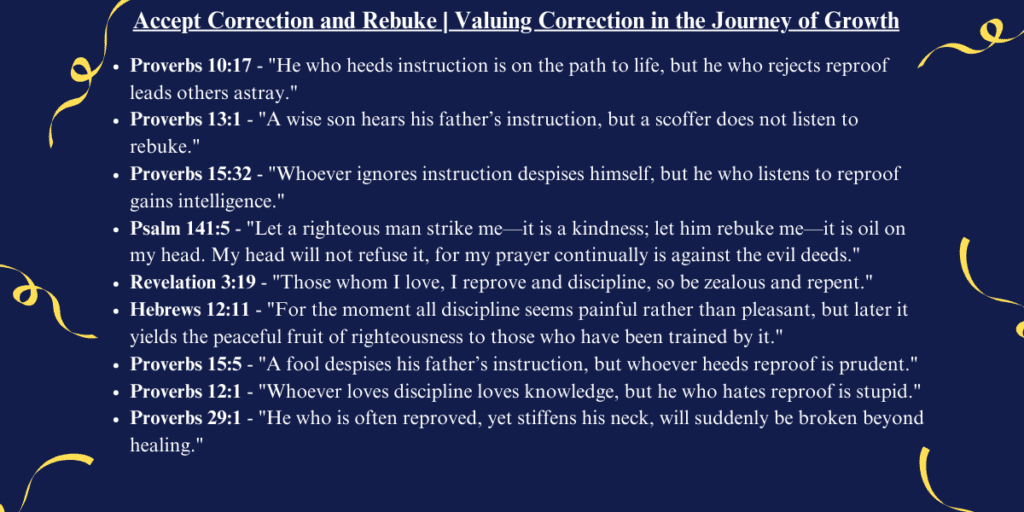 Accept Correction and Rebuke | Valuing Correction in the Journey of Growth