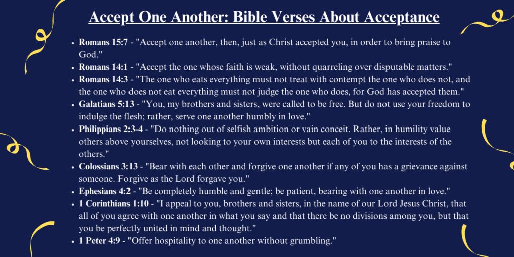 Accept One Another Bible Verses About Acceptance