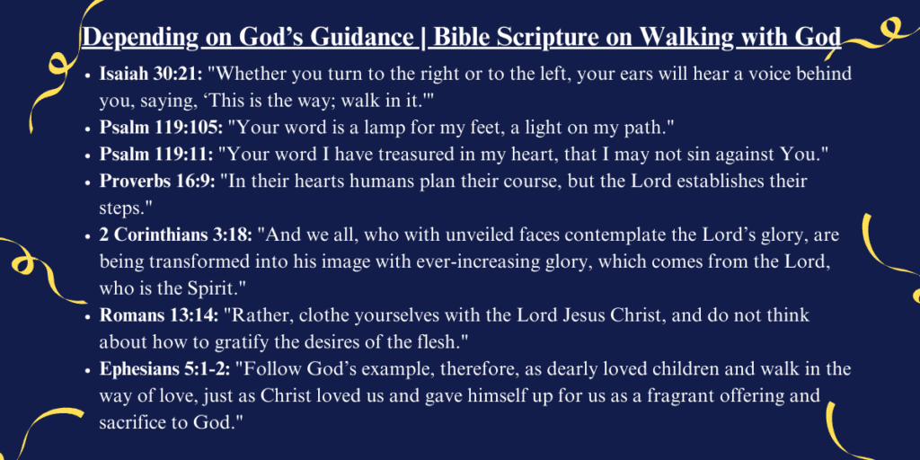 Depending on God’s Guidance | Bible Scripture on Walking with God