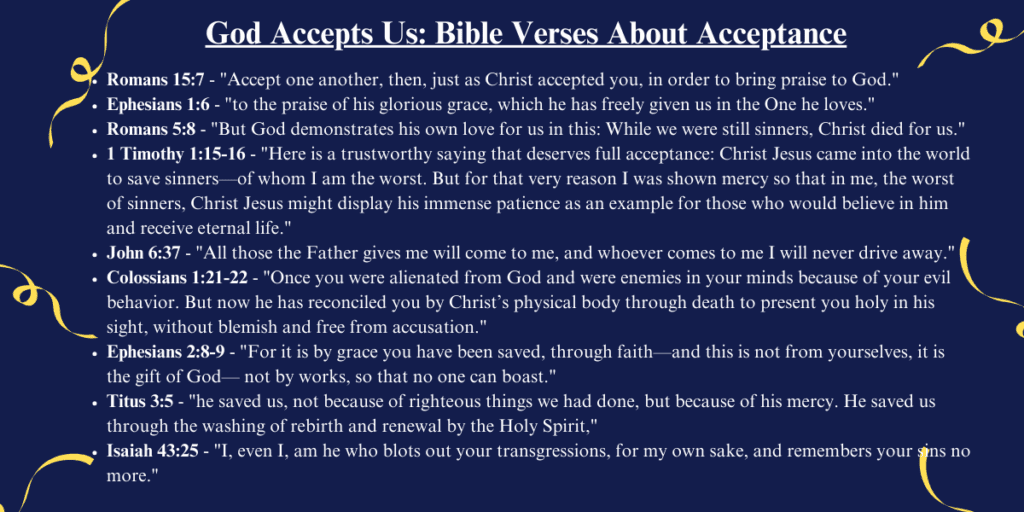 God Accepts Us Bible Verses About Acceptance