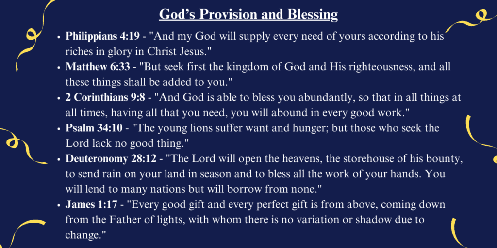 God’s Provision and Blessing