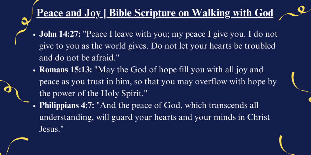 Peace and Joy | Bible Scripture on Walking with God