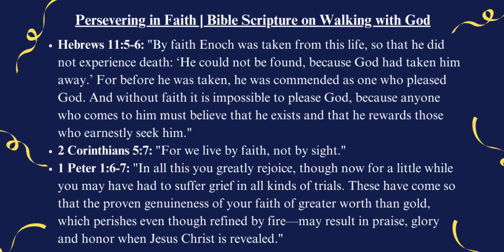Persevering in Faith | Bible Scripture on Walking with God