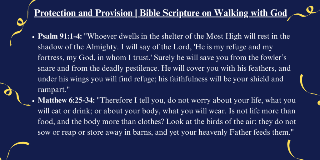 Protection and Provision | Bible Scripture on Walking with God