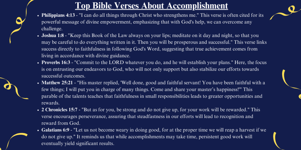 Top Bible Verses About Accomplishment